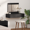 vidaXL Wall Hanging Dressing Table Black Oak 83x40x70 cm
