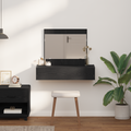 vidaXL Wall Hanging Dressing Table Black Oak 83x40x70 cm