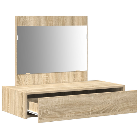 vidaXL Wall Hanging Dressing Table Sonoma Oak 83x40x70 cm