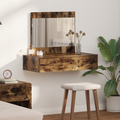 vidaXL Wall Hanging Dressing Table Smoked Oak 83x40x70 cm