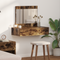 vidaXL Wall Hanging Dressing Table Smoked Oak 83x40x70 cm