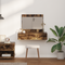 vidaXL Wall Hanging Dressing Table Smoked Oak 83x40x70 cm