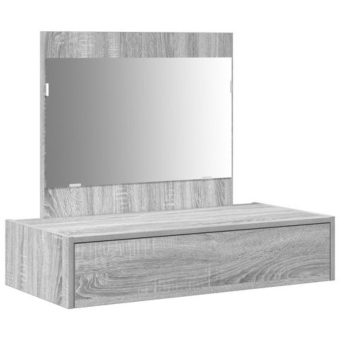 vidaXL Wall Hanging Dressing Table Grey Sonoma 83x40x70 cm