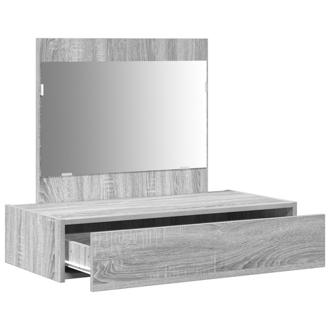 vidaXL Wall Hanging Dressing Table Grey Sonoma 83x40x70 cm
