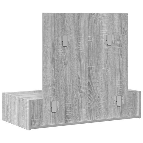 vidaXL Wall Hanging Dressing Table Grey Sonoma 83x40x70 cm