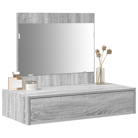 vidaXL Wall Hanging Dressing Table Grey Sonoma 83x40x70 cm