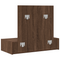 vidaXL Wall Hanging Dressing Table Brown Oak 83x40x70 cm