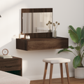 vidaXL Wall Hanging Dressing Table Brown Oak 83x40x70 cm