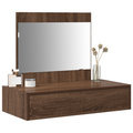 vidaXL Wall Hanging Dressing Table Brown Oak 83x40x70 cm