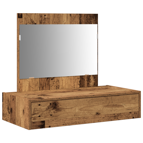 vidaXL Wall Hanging Dressing Table Old Wood 83x40x70 cm