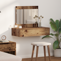 vidaXL Wall Hanging Dressing Table Old Wood 83x40x70 cm