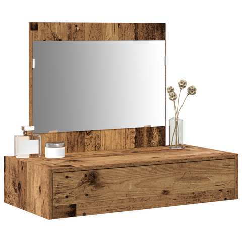 vidaXL Wall Hanging Dressing Table Old Wood 83x40x70 cm