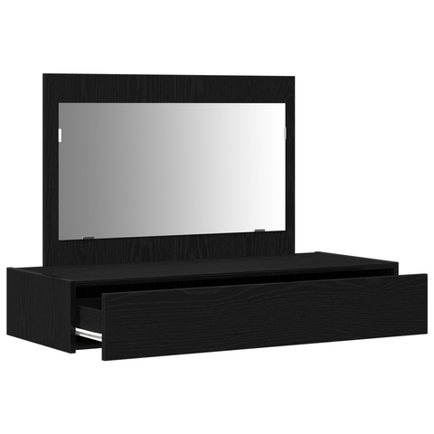vidaXL Wall-Mounted Dressing Table in Black Oak, 100x40x70 cm