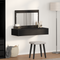 vidaXL Wall-Mounted Dressing Table in Black Oak, 100x40x70 cm