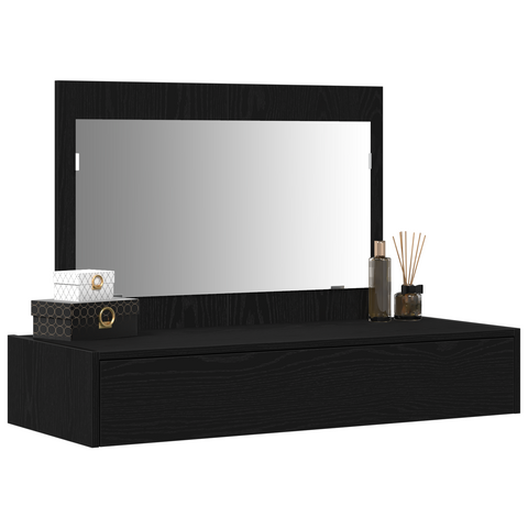 vidaXL Wall-Mounted Dressing Table in Black Oak, 100x40x70 cm