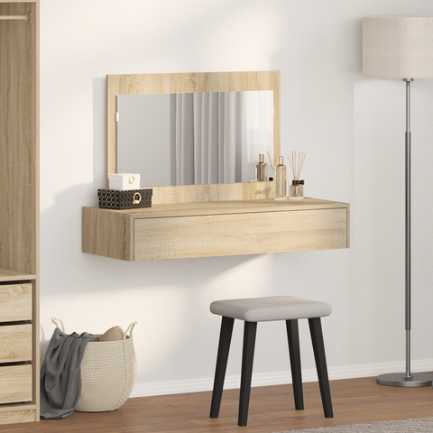 vidaXL Wall Hanging Dressing Table Sonoma Oak 100x40x70 cm