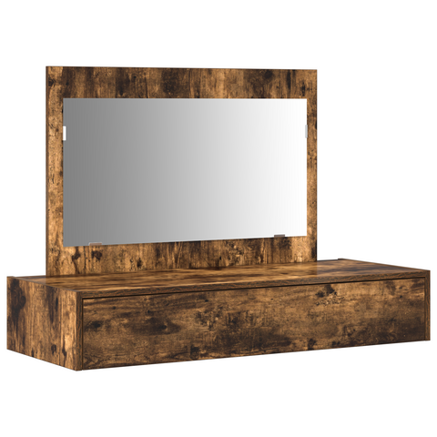 vidaXL Wall Hanging Dressing Table Smoked Oak 100x40x70 cm
