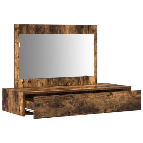 vidaXL Wall Hanging Dressing Table Smoked Oak 100x40x70 cm