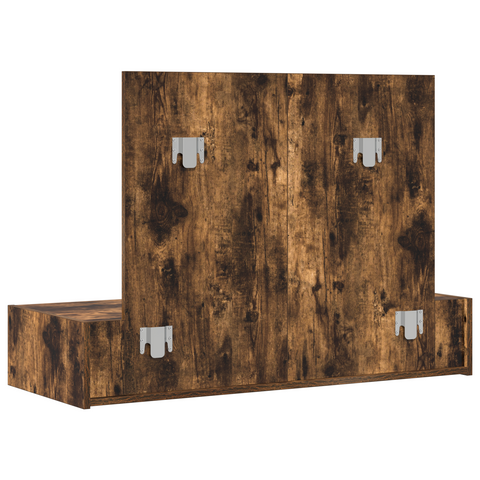 vidaXL Wall Hanging Dressing Table Smoked Oak 100x40x70 cm