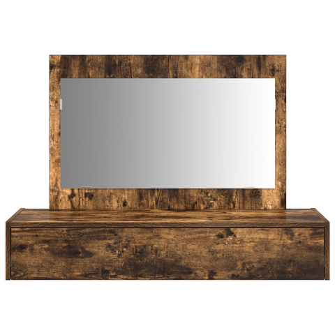 vidaXL Wall Hanging Dressing Table Smoked Oak 100x40x70 cm