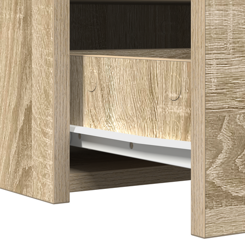 vidaXL Wall Hanging Dressing Table with LED Lights Sonoma Oak
