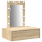 vidaXL Wall Hanging Dressing Table with LED Lights Sonoma Oak