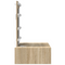 vidaXL Wall Hanging Dressing Table with LED Lights Sonoma Oak