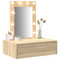 vidaXL Wall Hanging Dressing Table with LED Lights Sonoma Oak