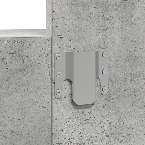 vidaXL Wall Hanging Dressing Table with LED Lights Concrete Grey