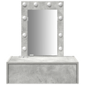 vidaXL Wall Hanging Dressing Table with LED Lights Concrete Grey