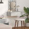 vidaXL Wall Hanging Dressing Table with LED Lights Concrete Grey