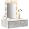 vidaXL Wall Hanging Dressing Table with LED Lights Concrete Grey
