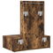vidaXL Wall Hanging Dressing Table with LED Lights in Smoked Oak