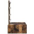 vidaXL Wall Hanging Dressing Table with LED Lights in Smoked Oak