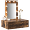 vidaXL Wall Hanging Dressing Table with LED Lights in Smoked Oak