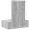 vidaXL Wall Hanging Dressing Table with LED Lights Grey Sonoma