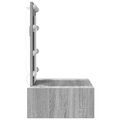 vidaXL Wall Hanging Dressing Table with LED Lights Grey Sonoma