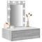 vidaXL Wall Hanging Dressing Table with LED Lights Grey Sonoma