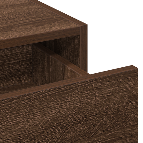 vidaXL Wall Hanging Dressing Table with LED Lights in Brown Oak