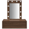 vidaXL Wall Hanging Dressing Table with LED Lights in Brown Oak