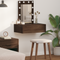 vidaXL Wall Hanging Dressing Table with LED Lights in Brown Oak