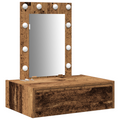 vidaXL Wall Hanging Dressing Table with LED Lights Old Wood
