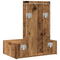 vidaXL Wall Hanging Dressing Table with LED Lights Old Wood