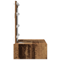 vidaXL Wall Hanging Dressing Table with LED Lights Old Wood