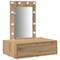 vidaXL Wall Hanging Dressing Table with LED Lights - Artisan Oak