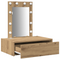 vidaXL Wall Hanging Dressing Table with LED Lights - Artisan Oak