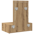 vidaXL Wall Hanging Dressing Table with LED Lights - Artisan Oak