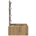 vidaXL Wall Hanging Dressing Table with LED Lights - Artisan Oak