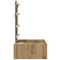 vidaXL Wall Hanging Dressing Table with LED Lights - Artisan Oak