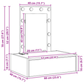 vidaXL Wall Hanging Dressing Table with LED Lights - Artisan Oak